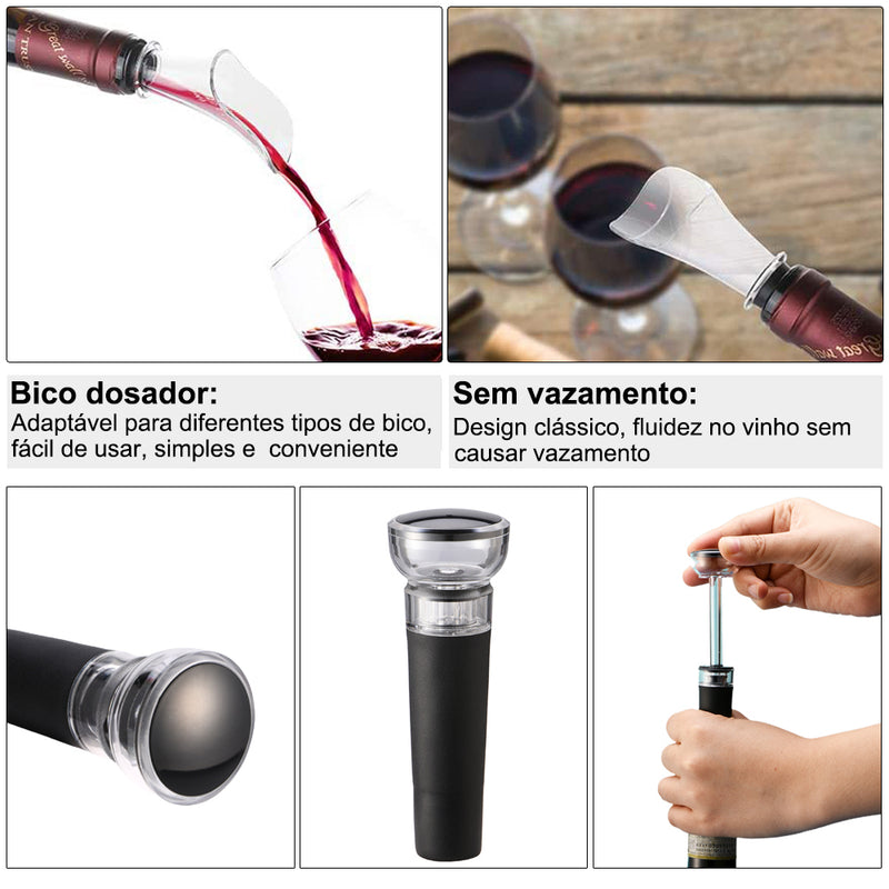 Kit Abridor de Vinho Elétrico de luxo com acessórios