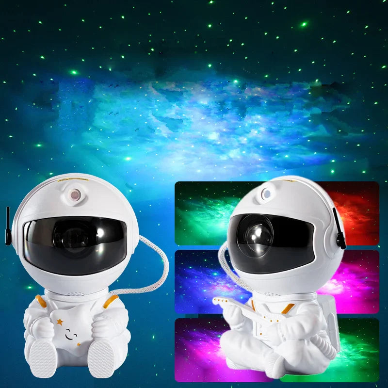 Luminária Projetor Astronauta Led Colorido Galáxia Estrelas