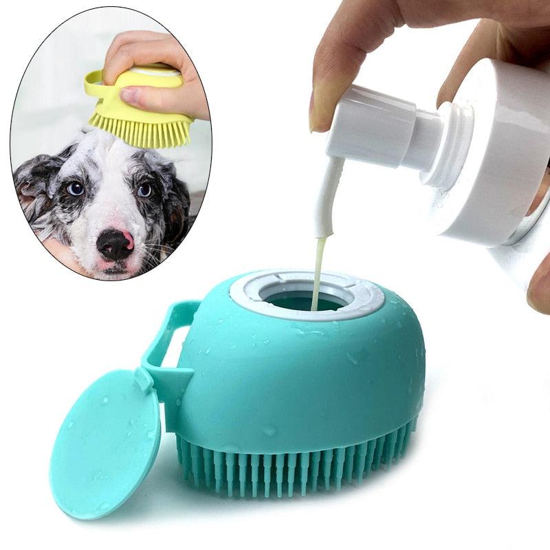 Escova para Banho Pet - Bath Brush - Porta shampoo